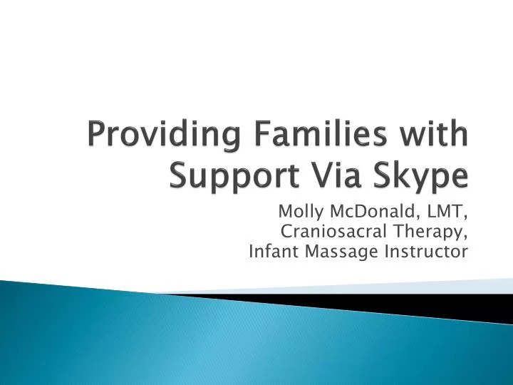 providing families with support via skype