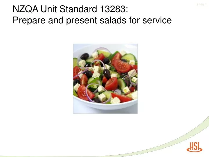 nzqa unit standard 13283 prepare and present salads for service