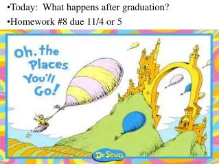 Today: What happens after graduation? Homework #8 due 11/4 or 5