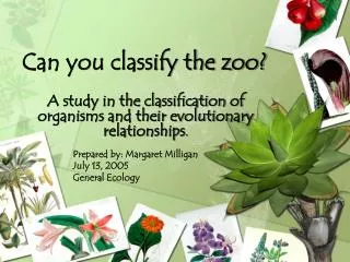 Can you classify the zoo?