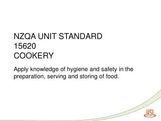 NZQA UNIT STANDARD 15620 COOKERY