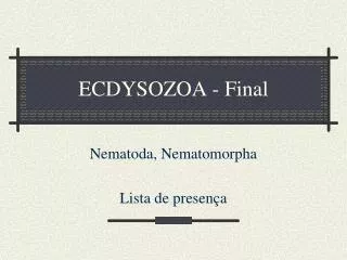 ecdysozoa final
