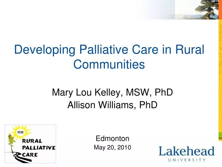 developing palliative care in rural communities