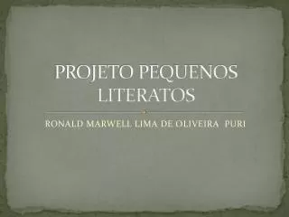 projeto pequenos literatos