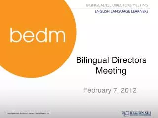 Bilingual Directors Meeting