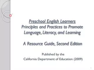 Published by the California Department of Education (2009)