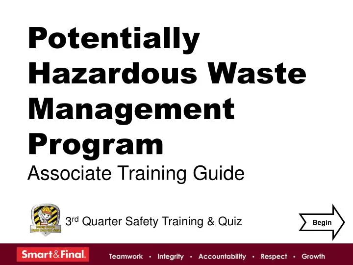 potentially hazardous waste management program