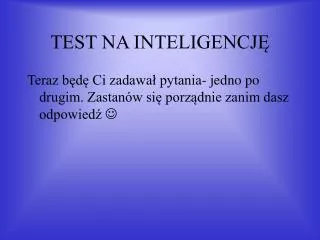 test na inteligencj