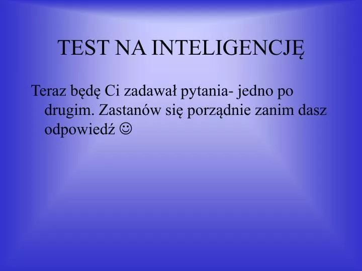 test na inteligencj