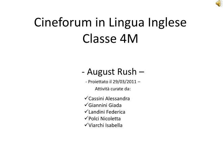 cineforum in lingua inglese classe 4m