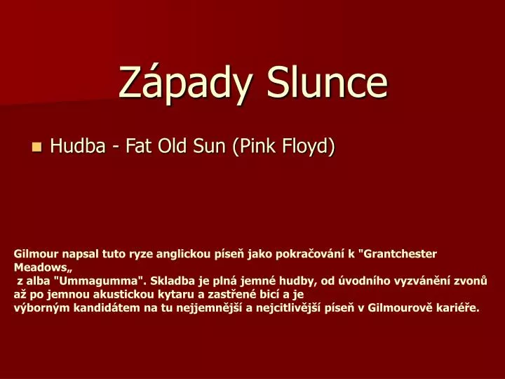 z pady slunce