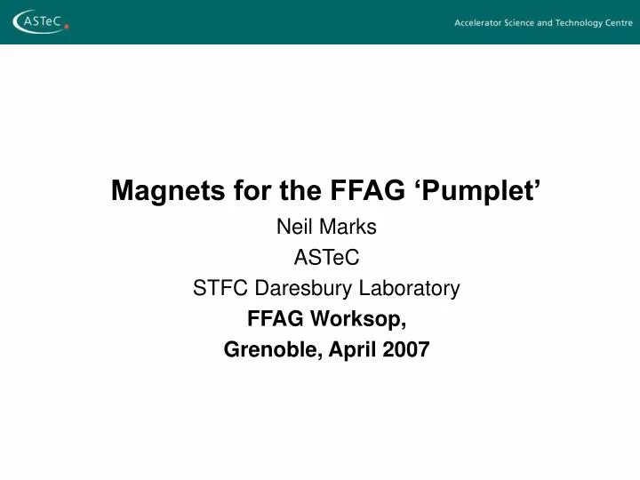 magnets for the ffag pumplet