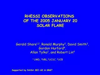RHESSI OBSERVATIONS OF THE 2005 JANUARY 20 SOLAR FLARE
