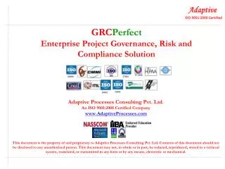 GRC Perfect Enterprise Project Governance, Risk and Compliance Solution