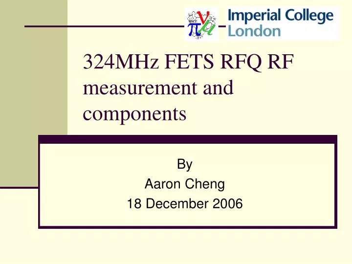 324mhz fets rfq rf measurement and components