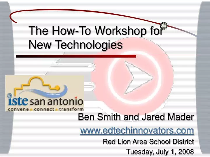 the how to workshop for new technologies