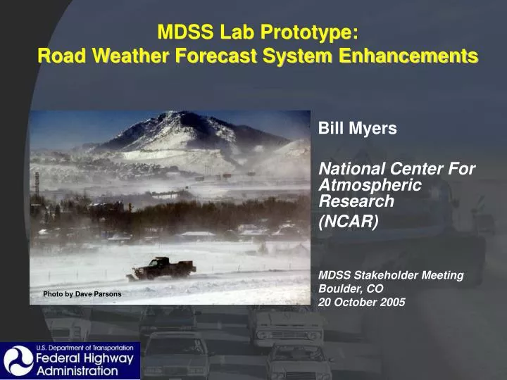 mdss lab prototype road weather forecast system enhancements