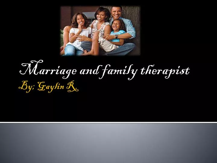 marriage and family therapist
