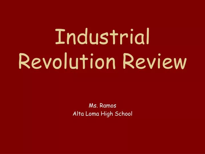 industrial revolution review