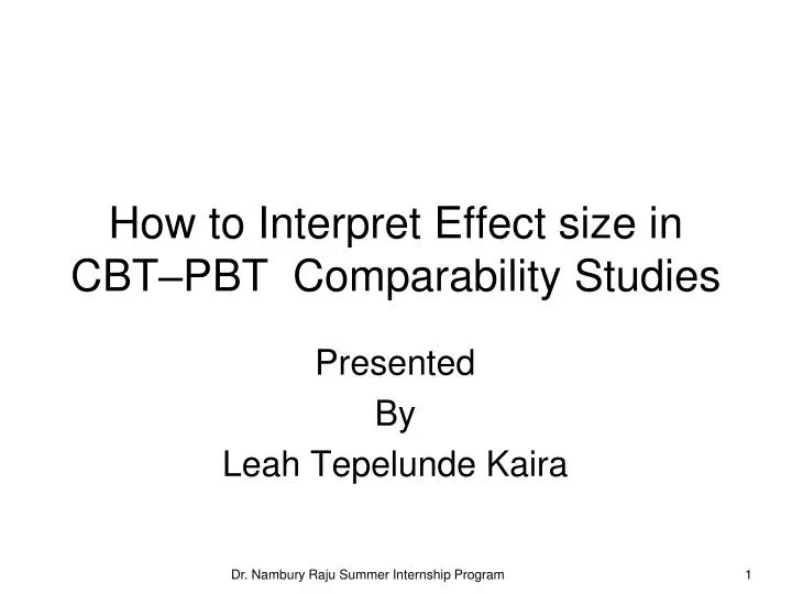how to interpret effect size in cbt pbt comparability studies