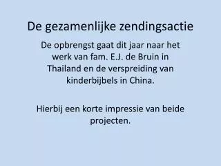 de gezamenlijke zendingsactie