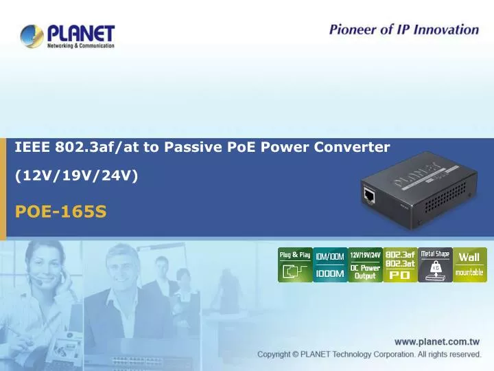 ieee 802 3af at to passive poe power converter 12v 19v 24v