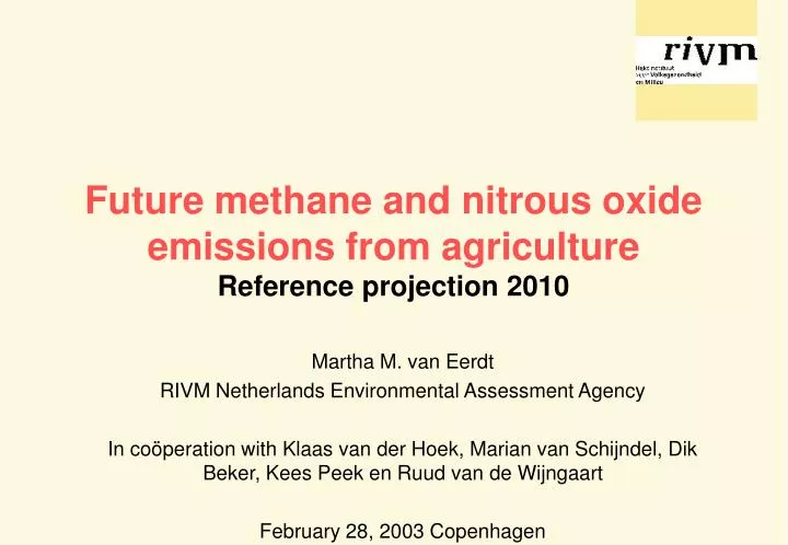 future methane and nitrous oxide emissions from agriculture reference projection 2010