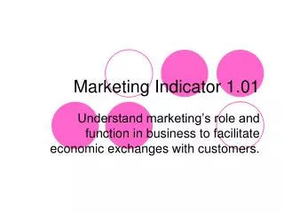 Marketing Indicator 1.01