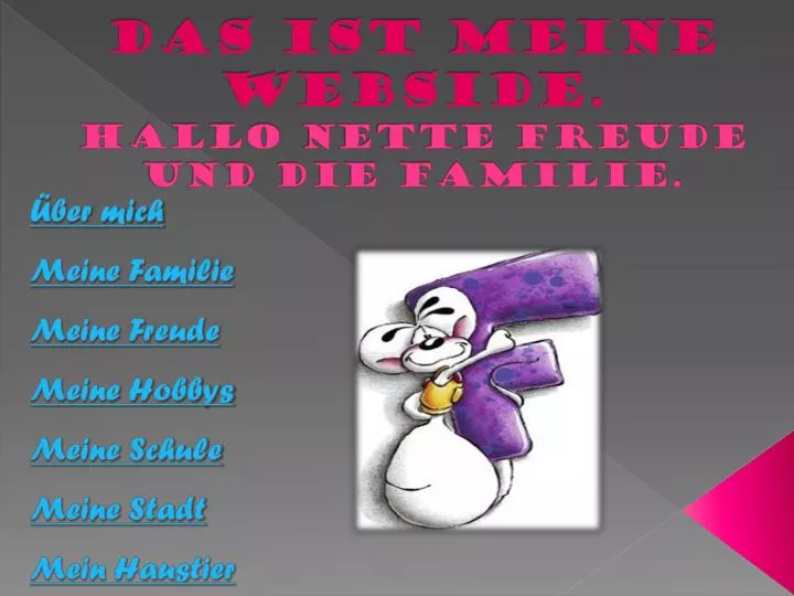 das ist meine websi d e h allo nette freude und die familie