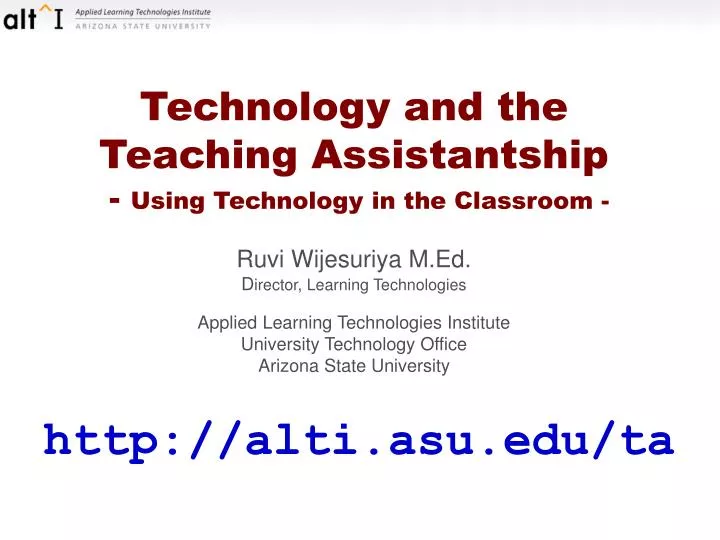 technology and the teaching assistantship using technology in the classroom