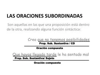 las oraciones subordinadas