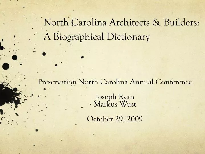 north carolina architects builders a biographical dictionary