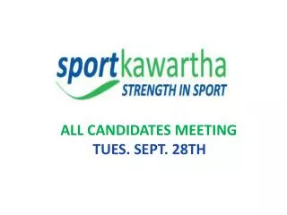 ALL CANDIDATES MEETING TUES. SEPT. 28TH
