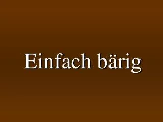 einfach b rig