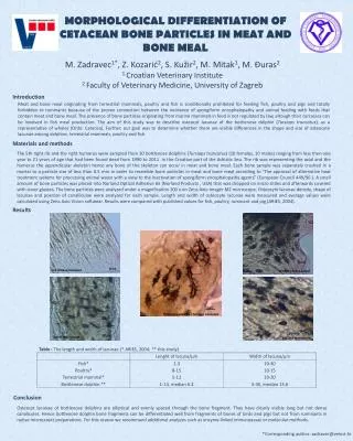 MORPHOLOGICAL DIFFERENTIATION OF CETACEAN BONE PARTICLES IN MEAT AND BONE MEAL