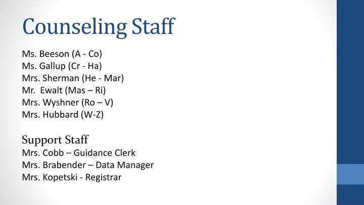 counseling staff