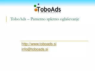 toboads pametno spletno ogla evanje