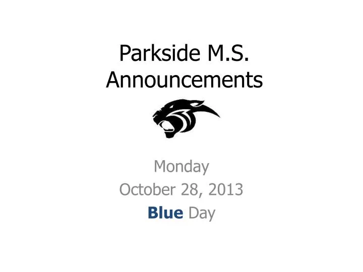 parkside m s announcements