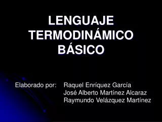 lenguaje termodin mico b sico