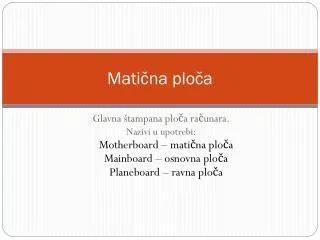 mati na plo a