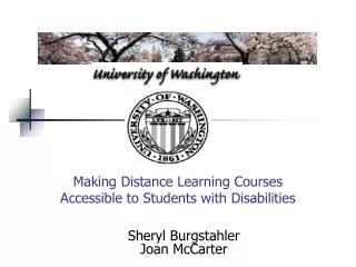 Making Distance Learning Courses Accessible to Students with Disabilities