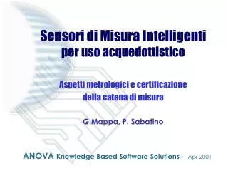 sensori di misura intelligenti per uso acquedottistico