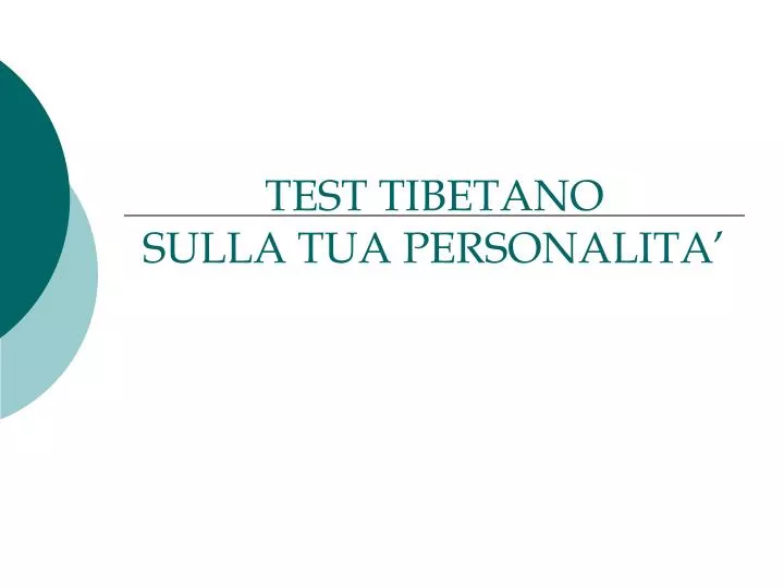 test tibetano sulla tua personalita