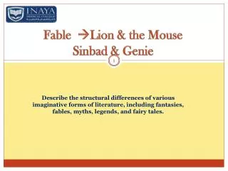 Fable ? Lion &amp; the Mouse Sinbad &amp; Genie