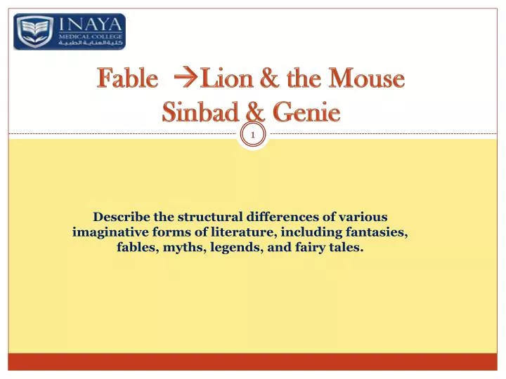 fable lion the mouse sinbad genie