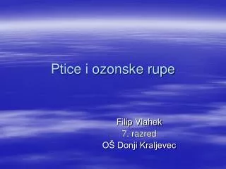 ptice i ozonske rupe