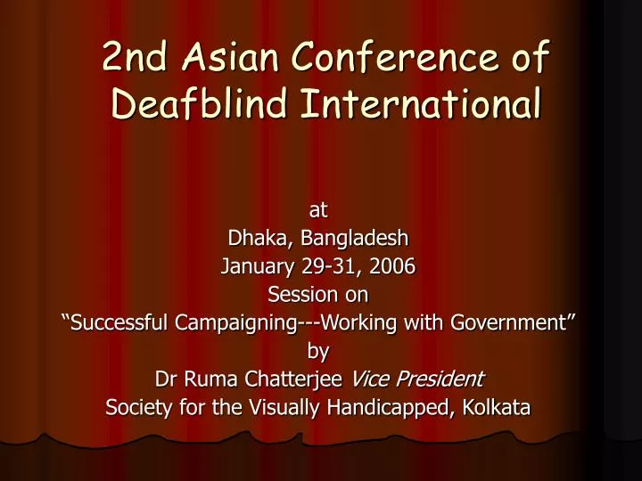 2nd asian conference of deafblind international