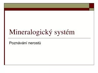 Mineralogický systém