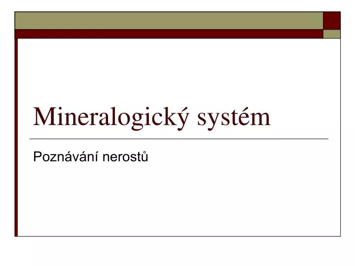 mineralogick syst m