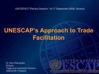UN/CEFACT Plenary Session, 16-17 September 2008, Geneva